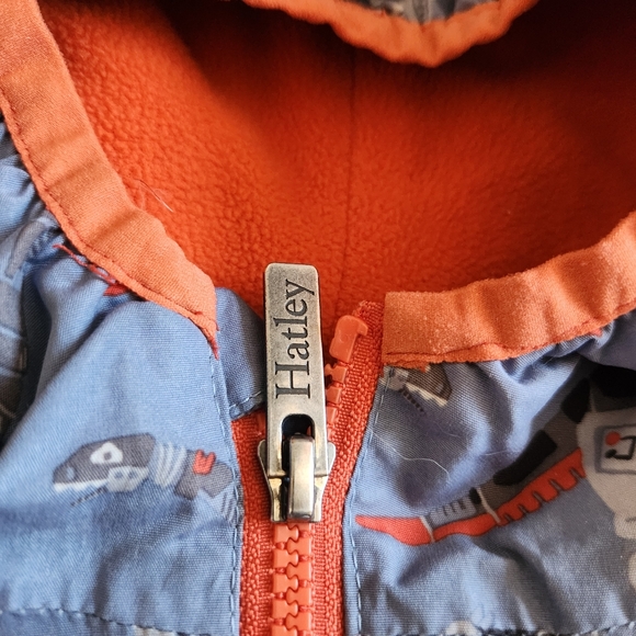 HATLEY Kids Jacket Size 5 Blue Orange Fleece Lined Dinosaurs Full Zip - Picture 10 of 12